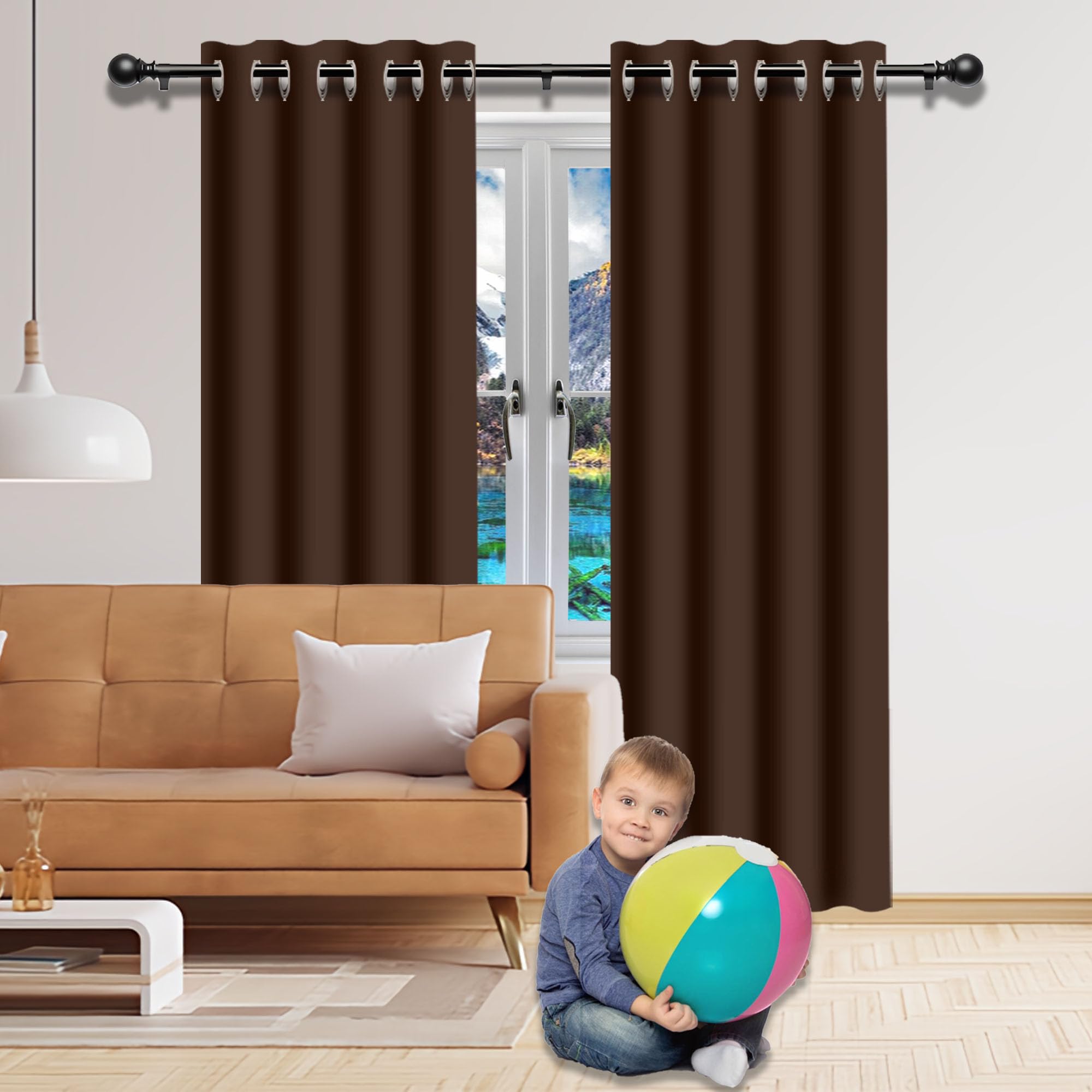Rideau occultant isolant anti chaleur et UV pour chambre moderne