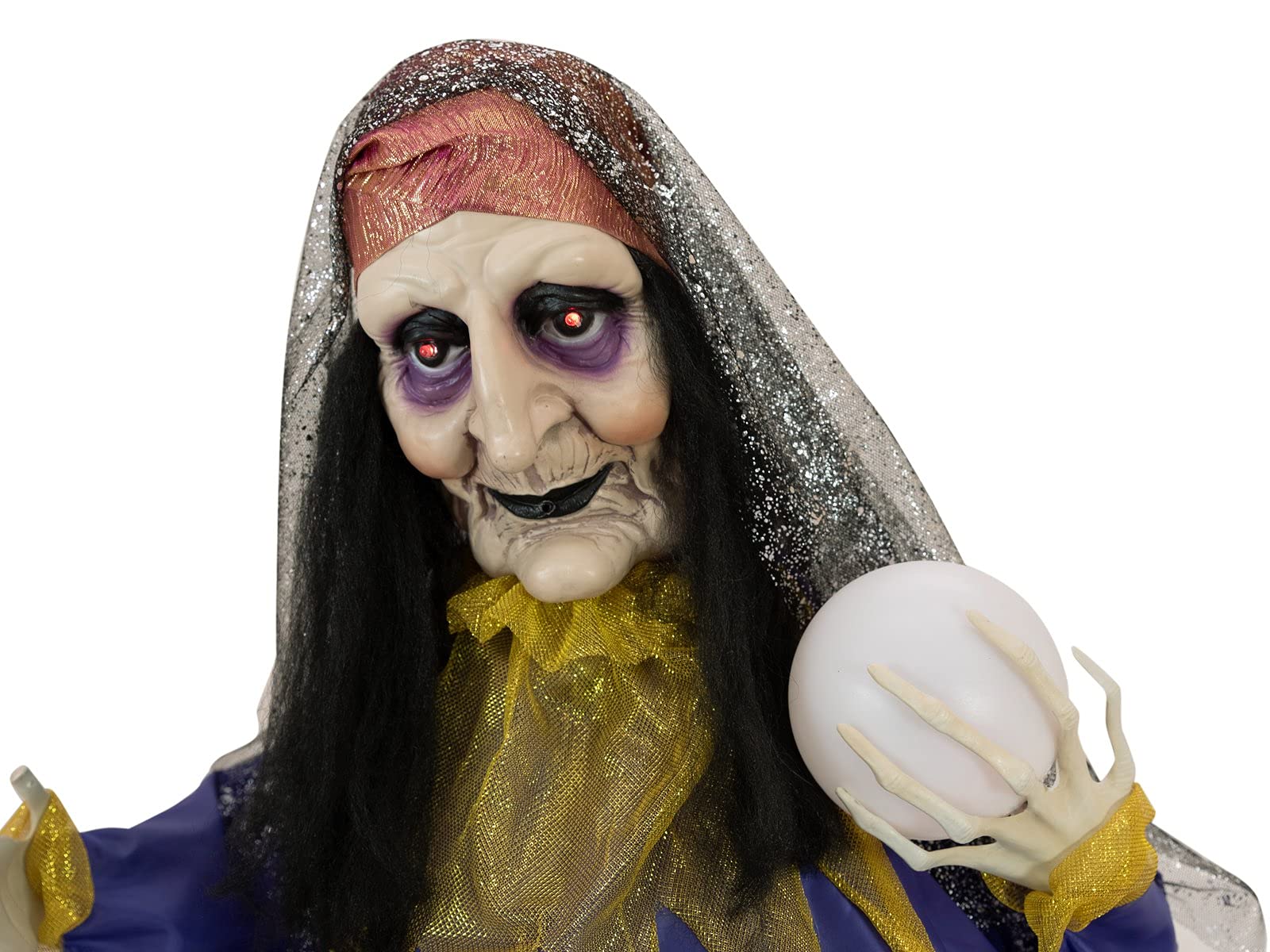 EUROPALMS Figura de Halloween de adivinadora, animada, 50 cm, figura animada con bola mágica