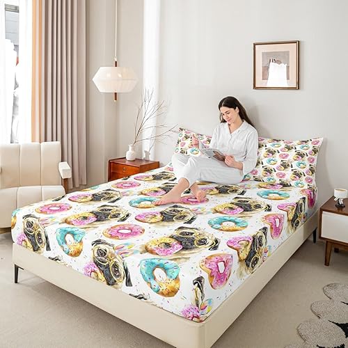 Miniatura 8 de Erosebridal Sábana bajera ajustable con temática de Halloween para niños y niñas, juego de sábanas de linterna de calabaza, sábanas góticas