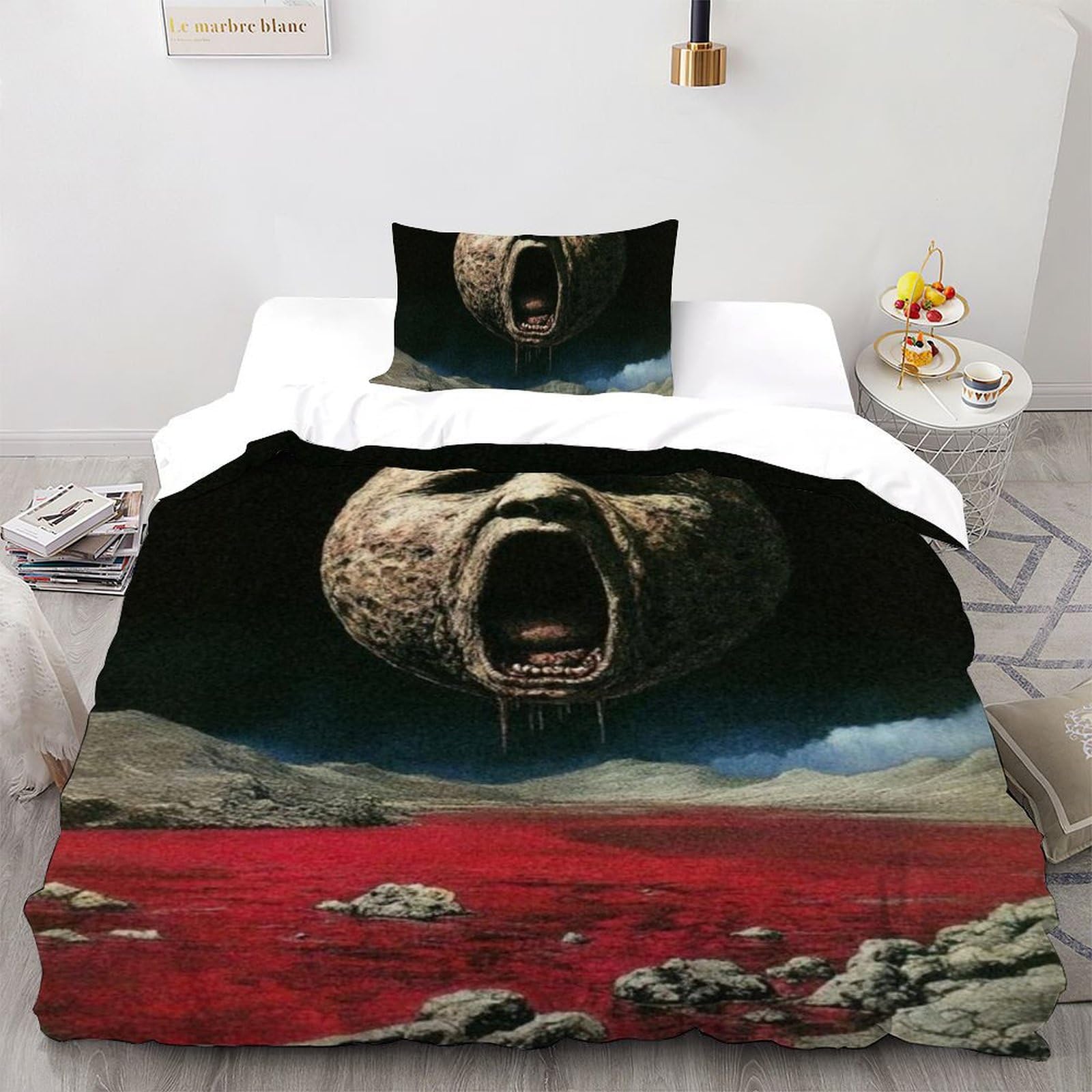 Microfibre circulaire imprimé 3D pour cette housse de couette single hypoallergénique