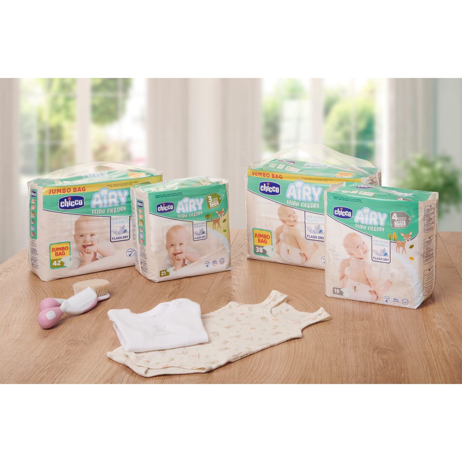 Chicco Airy Ultra Fit&Dry Maxi Talla 4 Pañales para Bebés 7-18 kg, 19 unidades