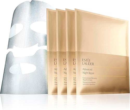 Estée Lauder Advanced Night Repair Concentrated Recovery Moisturizing PowerFoil Face Mask with Hyaluronic Acid | Sheet Mask, 4-Pack