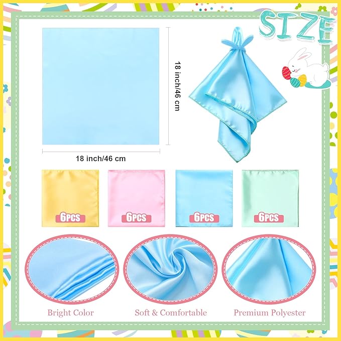 Ziliny 24 Servilletas de Tela Poliéster Lavables Pastel Multicolor 46x46 cm miniatura 3