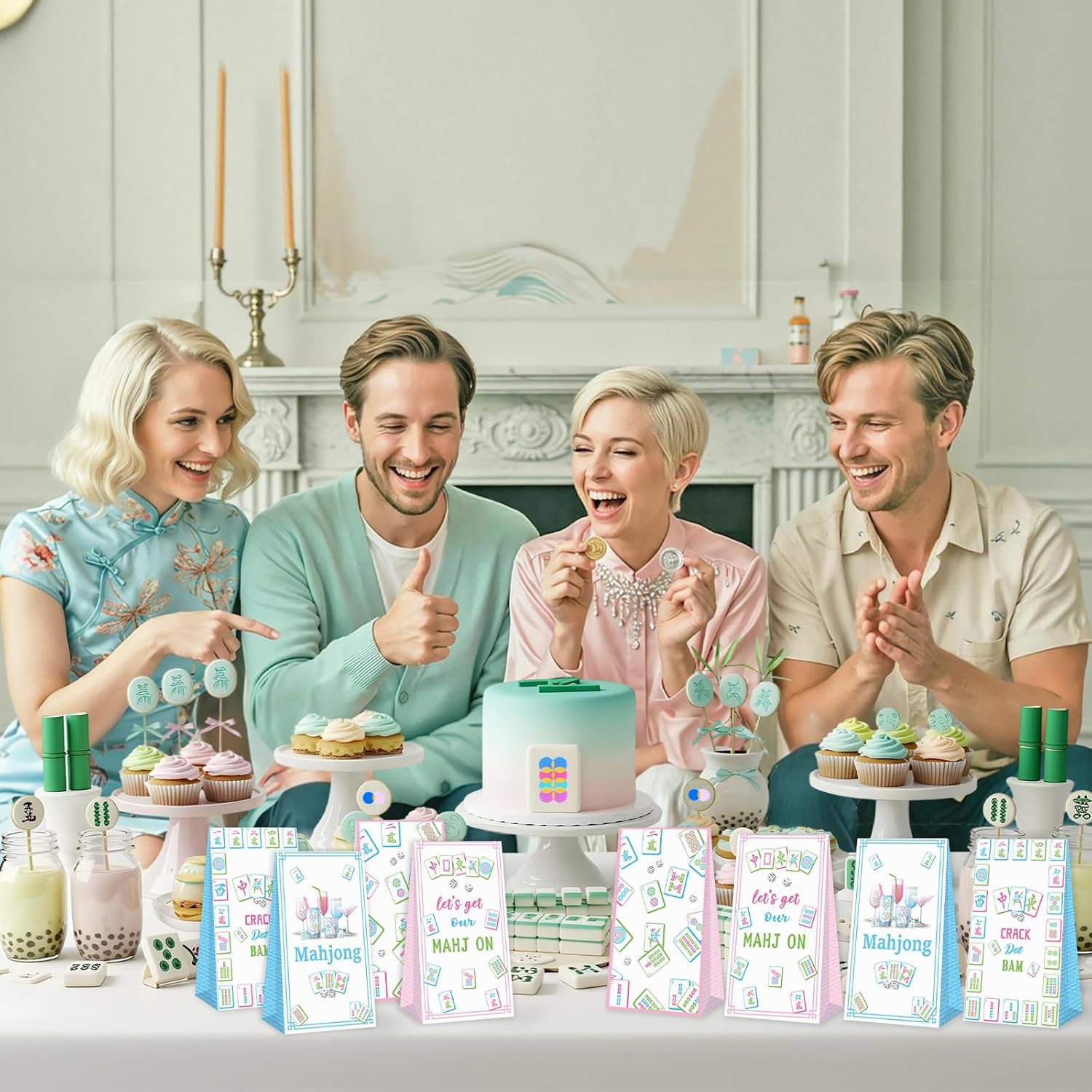 20pcs Mahjong Goodie Bags, Mahjong Party Bags for Mahjong Girls Party & Special Events, Game Night, Mahjong Night, Bridal Showers, Cocktail Parties & Celebrations - Image 8