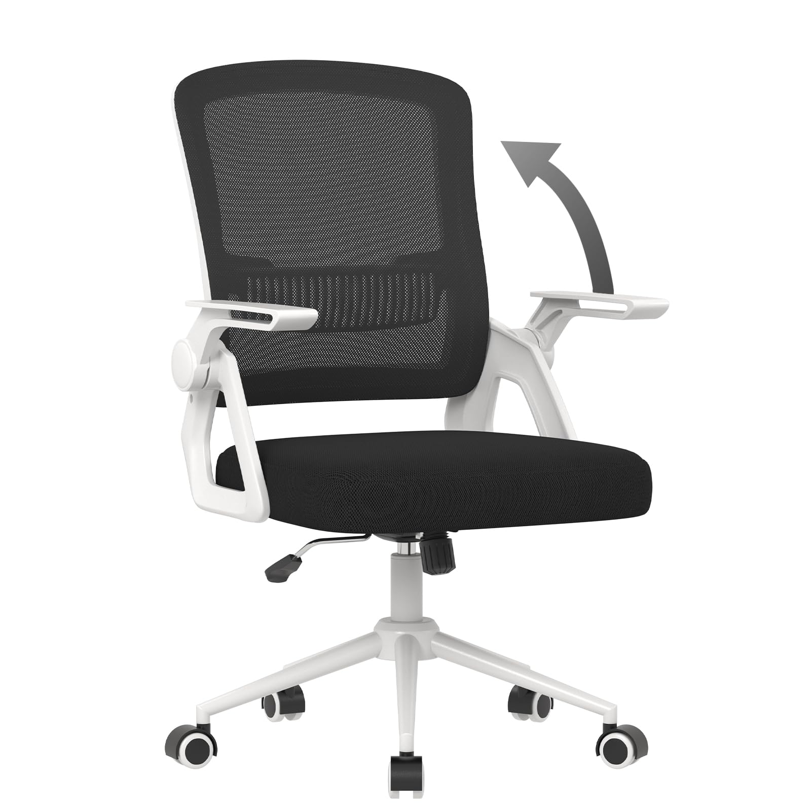 naspaluro Ergonomic Office Desk Chair, Height Adjustable Executive Work Computer Chairs with Padded Seat Cushion, Swivel Mesh Chair with 90° Flip-up Armrest & Lumbar Support for Home/Office — image 1