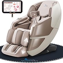 MassaMAX MT339 4D Massage Chair, Full Body Shiatsu Recliner with Electric Extendable Footrest, Zero Gravity, SL Track, Deep Yoga Stretch, 15 Modes, AI Voice Control, Foot Rollers, and Heating Golden