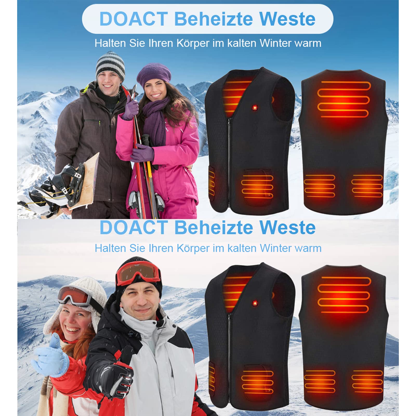 Heated Vest, Gilet For Men Women, USB Electric Body Warmer, Heating Jacke