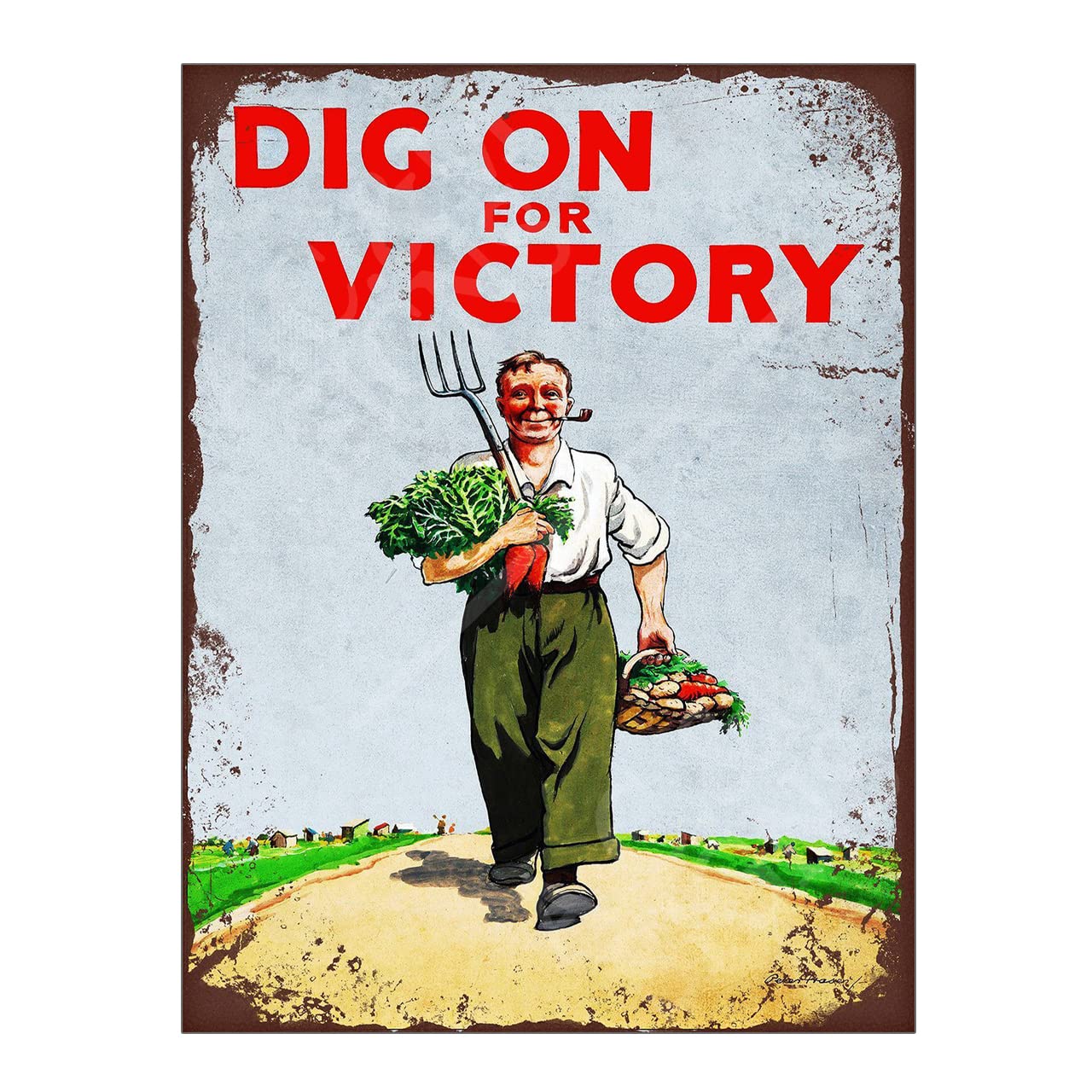 Metal Sign Plaque Print Poster Retro Dig on for Victory Gift Dad Man Cave Shed Home Bar Garage Ref12796 (10x8 inches (Approx) 25cmx20cm)