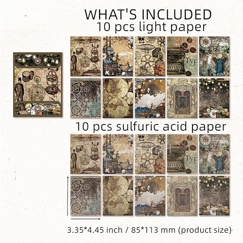 Miniatura 4 de ZXMNBH Kit de papel para álbumes de recortes, collage de engranajes de tiempo, agenda, planificador, materiales, suministros de decoración de diario