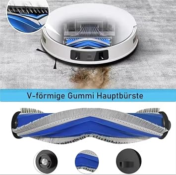 Compatible for Ecovacs,Compatible for DEEBOT, T30 Omni/T30 Pro Omni,Compatible for YEEDI, M12 Ultra PLUS/M12 + Robot Detachable Brush Roll(Set14)