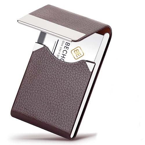 Miniatura 15 de Caja de cigarrillos de acero inoxidable de cuero - Soporte de bolsillo para cigarrillos de tamaño regular, funda de cigarrillos con una sola mano