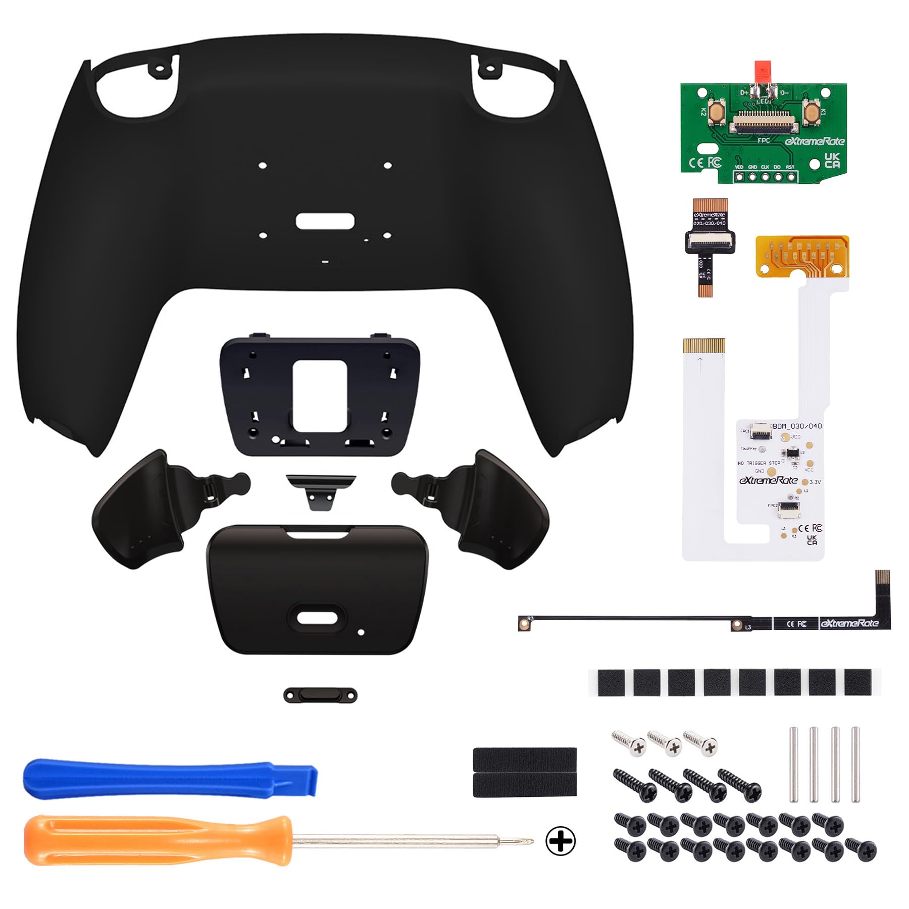 eXtremeRate Rise V3 Remap Kit Programmabile per ps5 Controller,Palette Tasti Aggiuntivi Back Button Paddles Cover Posteriore per ps5 Joystick BDM-030/040/050,Senza Controller,Nero