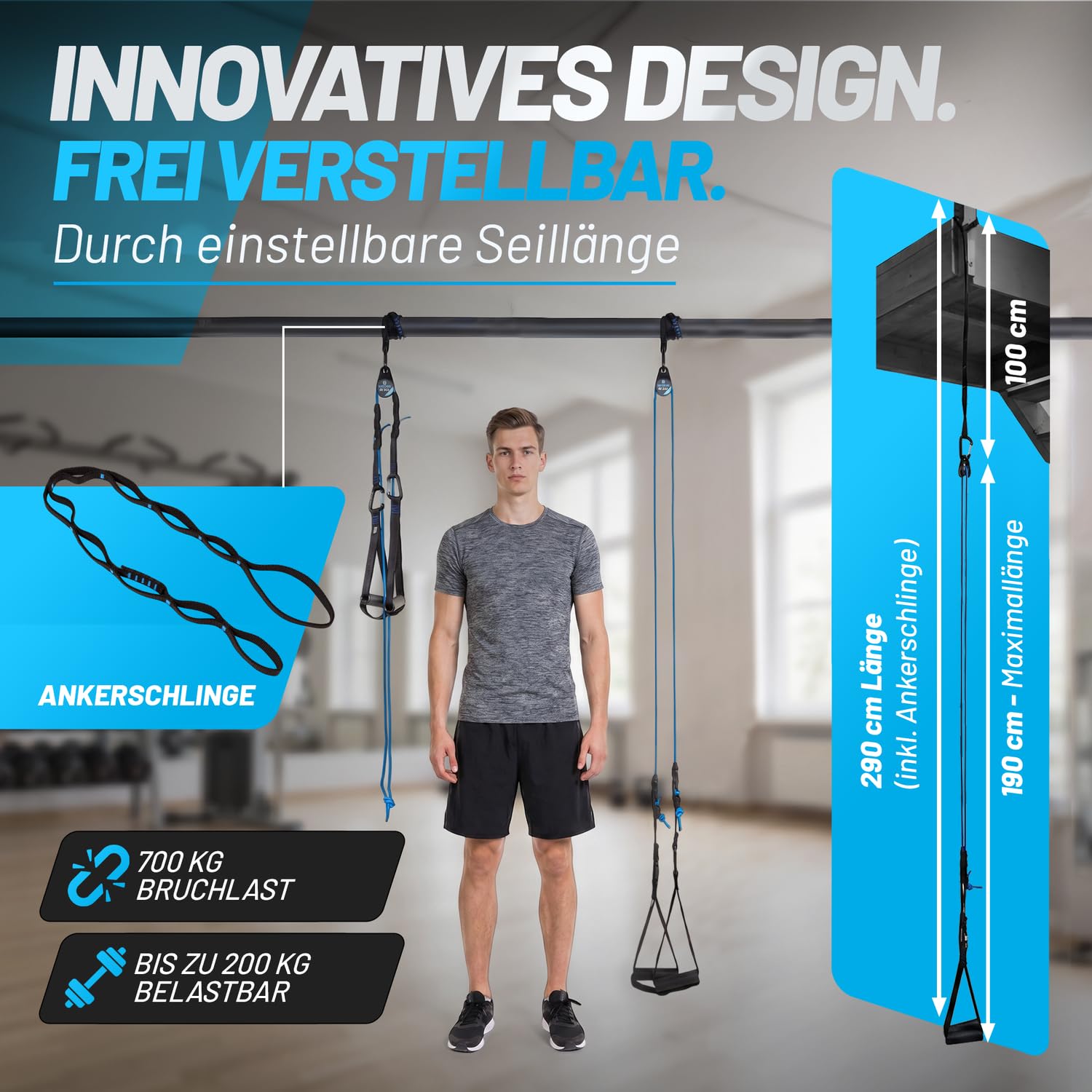 aerobis® aeroSling® ELITE | Der originale Schlingentrainer mit Umlenkrolle | Türanker und Videoanleitung