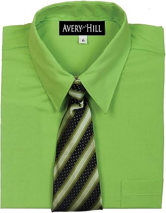 Avery Hill Boys Short Sleeve Dress Shirt with Windsor Tie