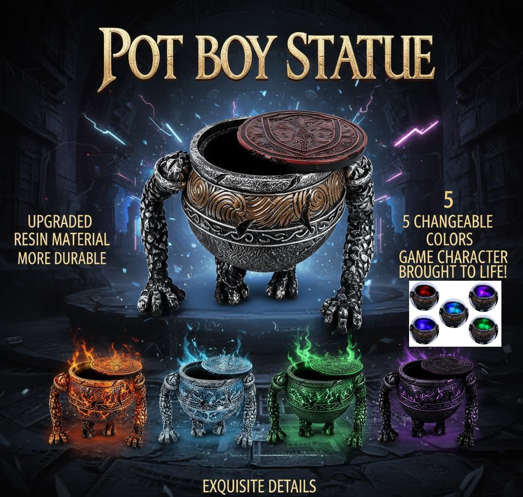 LED Warrior Jar Figure 5 Color Changing Resin Lamp for Home Decor image 2