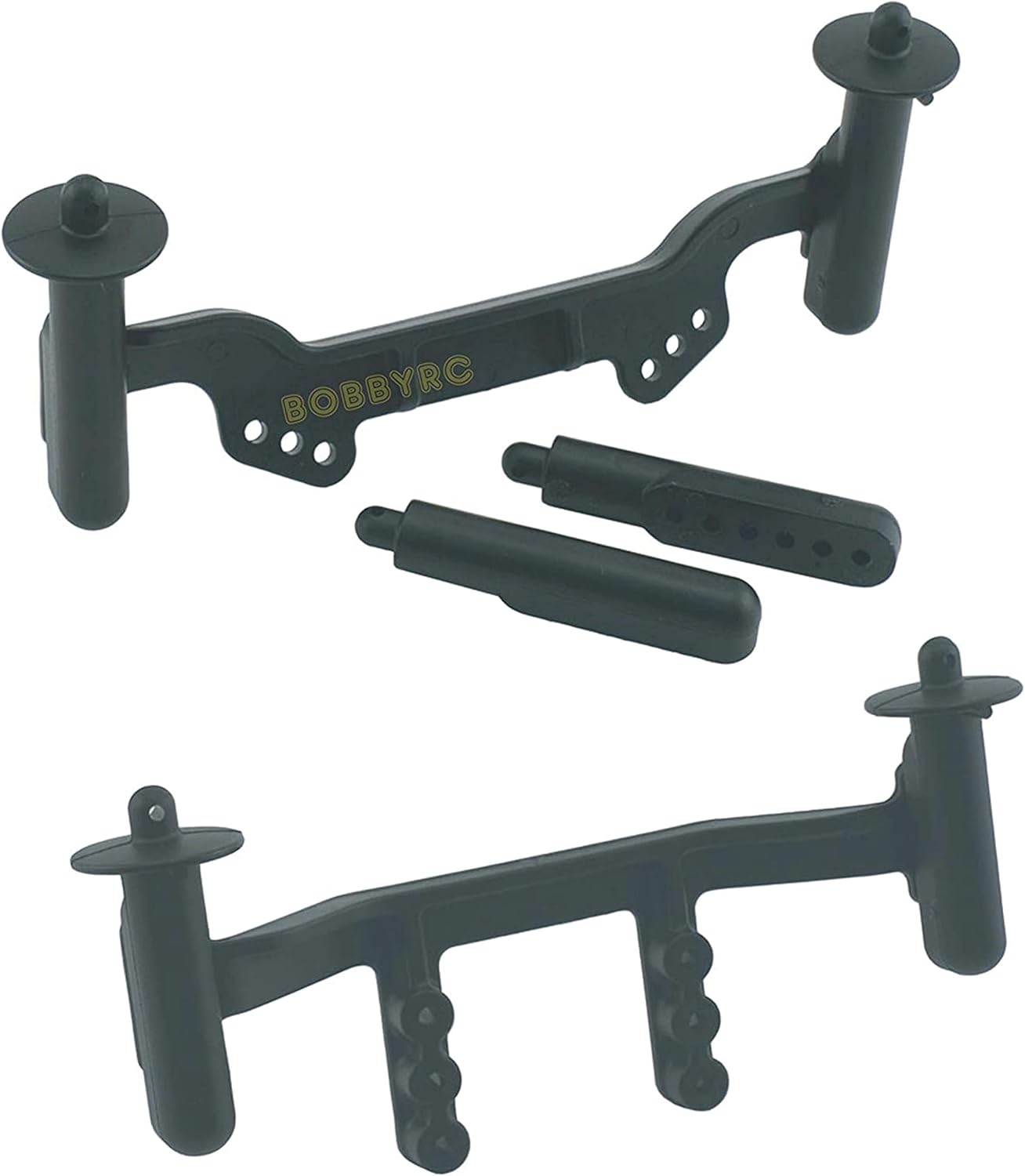 RPM R/C Black Front & Rear Adjustable Body Mount Set for Slash 2wd & Nitro Slash