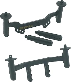 BOBBY_RC Black Front & Rear Adjustable Body Mount Set for Slash 2wd & Nitro Slash