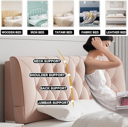 Miniatura 2 de Cojín de soporte para cabecero, almohada de lectura con botones copetudos, funda extraíble, respaldo de cabecera para ver la televisión, jugar