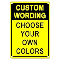 Vista 10 de Custom Metal Personalized Sign Outdoor, Customize with Image Text, Custom Sign for Office, Gate, Home, Parking, Delivery, Pool, Reflective &