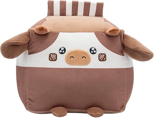 RUSS 14-Inch Chocolate Milk Box Cow Plush - Ultrasoft Official Jazwares Plush