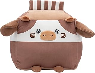 Russ 14-Inch Chocolate Milk Box Cow Plush - Ultrasoft Official Jazwares Plush from The Makers of Squishmallows