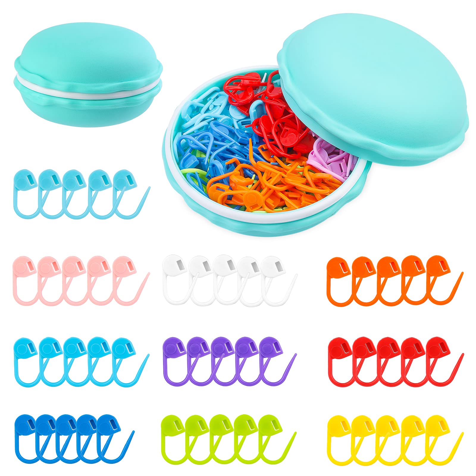 NAMOON 200PCS Stitch Markers, Colorful Crochet Stitch Markers