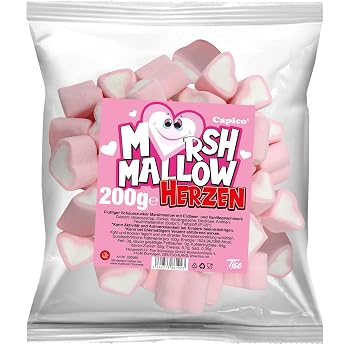 Capico Marshmallow Hearts 200g Marshmallows with Strawberry and Vanilla Flavour