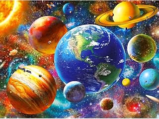 DAERLE DIY pintura diamante Universo de colores, Bricolaje Diamond Painting Kit completo Planeta, Diamante Bordado Pinturas Artes kit de punto de cruz para decoración de la pared del hogar 40x30cm