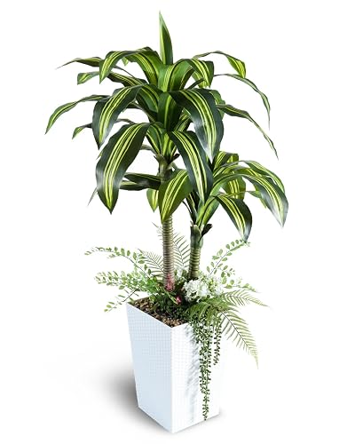 Artificial Plants Indoor, 4FT Tall Fake Tree with White Tall
