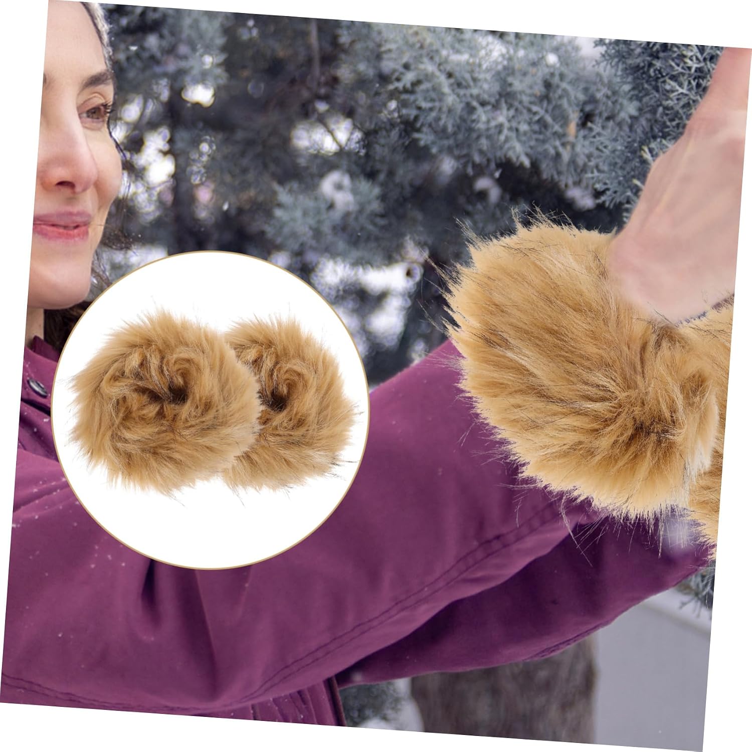 1Pair Fluffy Winter Wrist for Women Stylish Faux Fur Arm Warmers Comfortable Wrist Warmers for Cold Weather Accessory