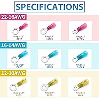 Vista 2 de 90 piezas de conectores de cables termorretráctiles eléctricos - Kit de Oiojuct para alambres marinos y automotrices, surtido de terminales