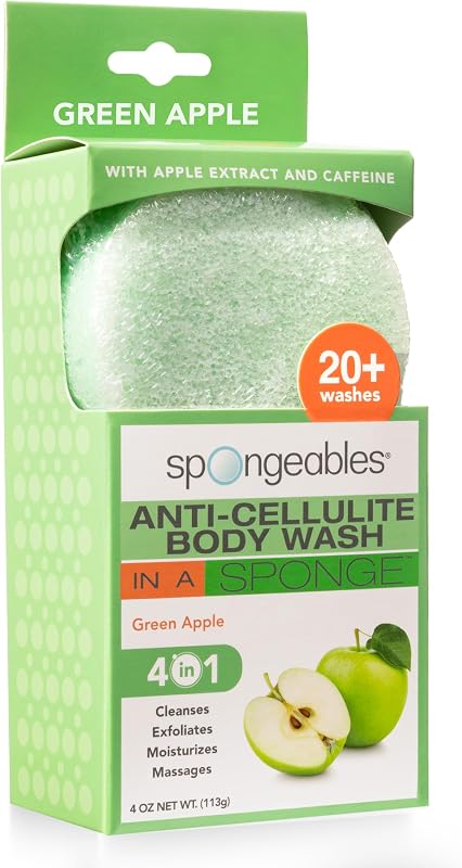Esponja de banho Spongeables com sabonete, fragrância de maçã, Pacote com 1
