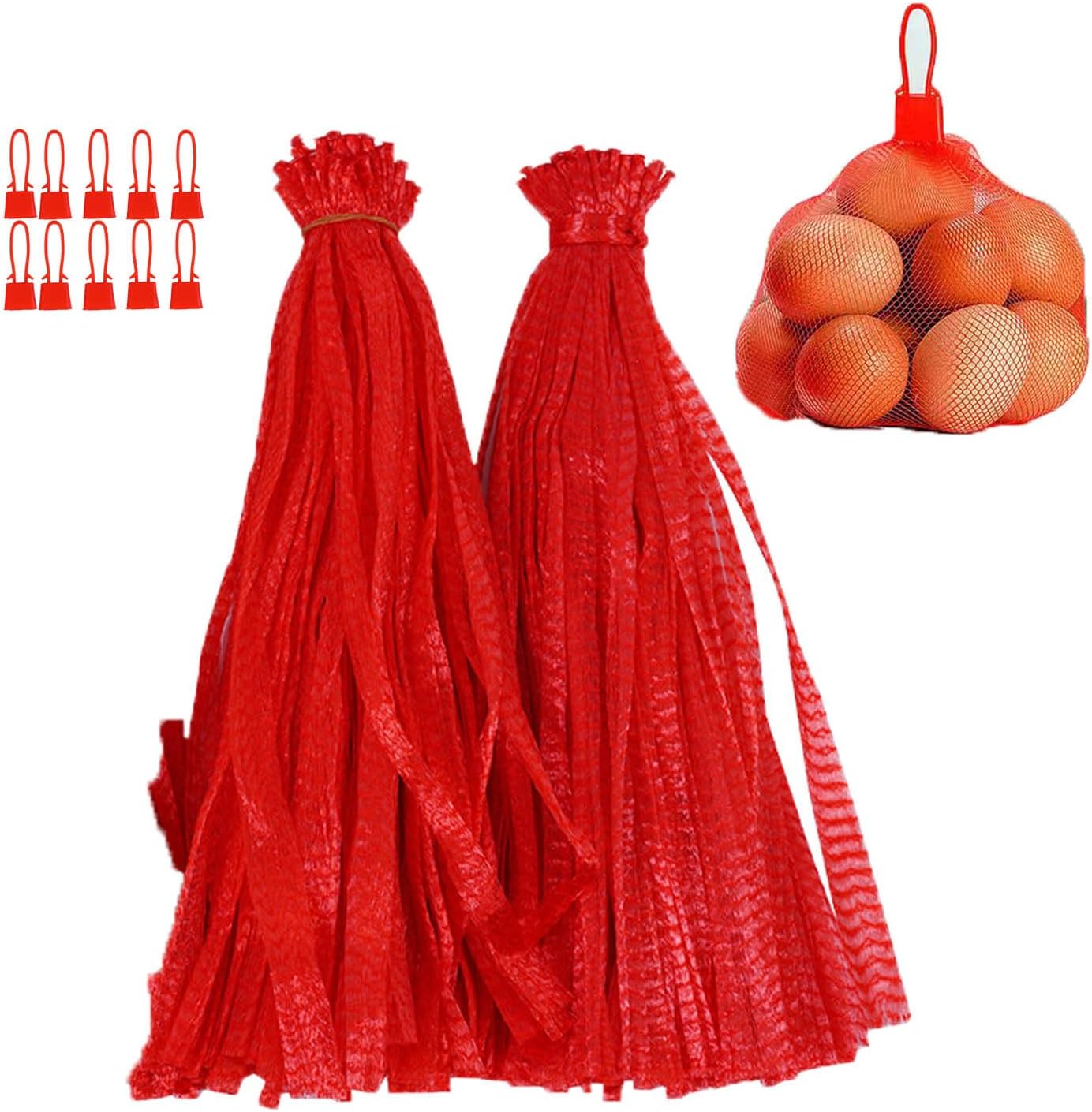Daszui 100Pcs Reusable Mesh Red Nylon Netting with Bags,20