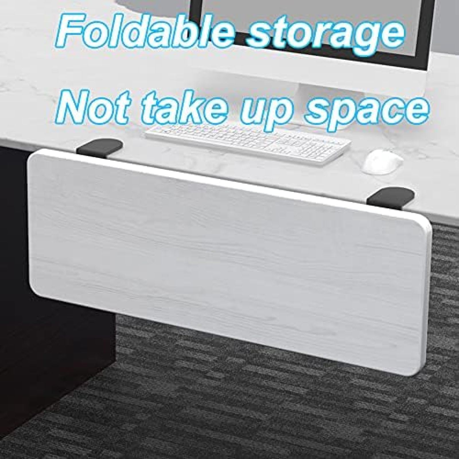 2 Staffe Estensibili Per Tastiera - Supporto Pieghevole Per Scrivania, Nero - Foto 3