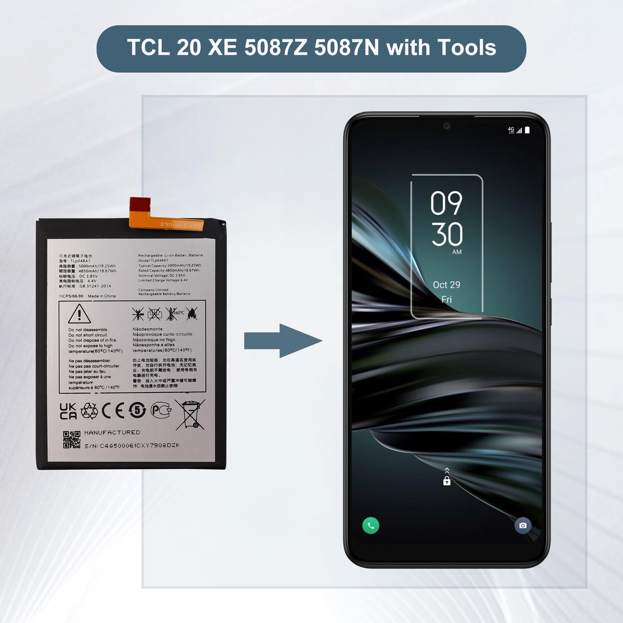 OEM MPS Akku TLP048A1/TLP048A7 für TCL 20L/20 SE/20 XE/30 SE/306