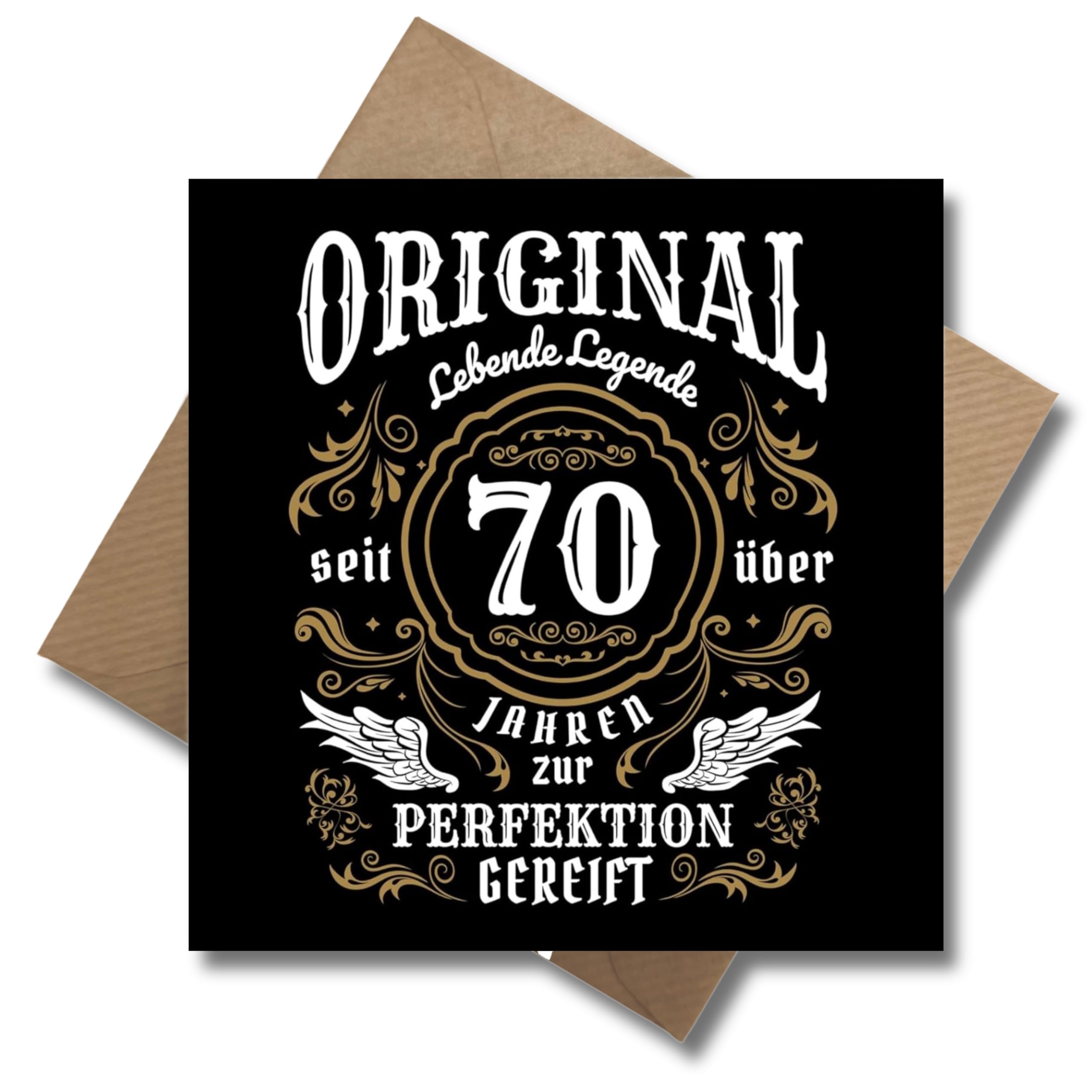 WBdesignz Oldschool Geburtstagskarte mit Umschlag - 70. Geburtstag