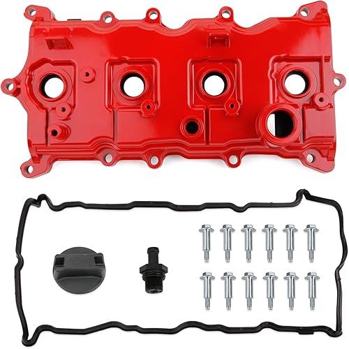 MILIPARTS Tapa de válvula de aluminio con pernos de junta Tapa de filtro de aceite compatible con Nissan Altima Sentra SE-R 2007-2013 2.5L reemplaza