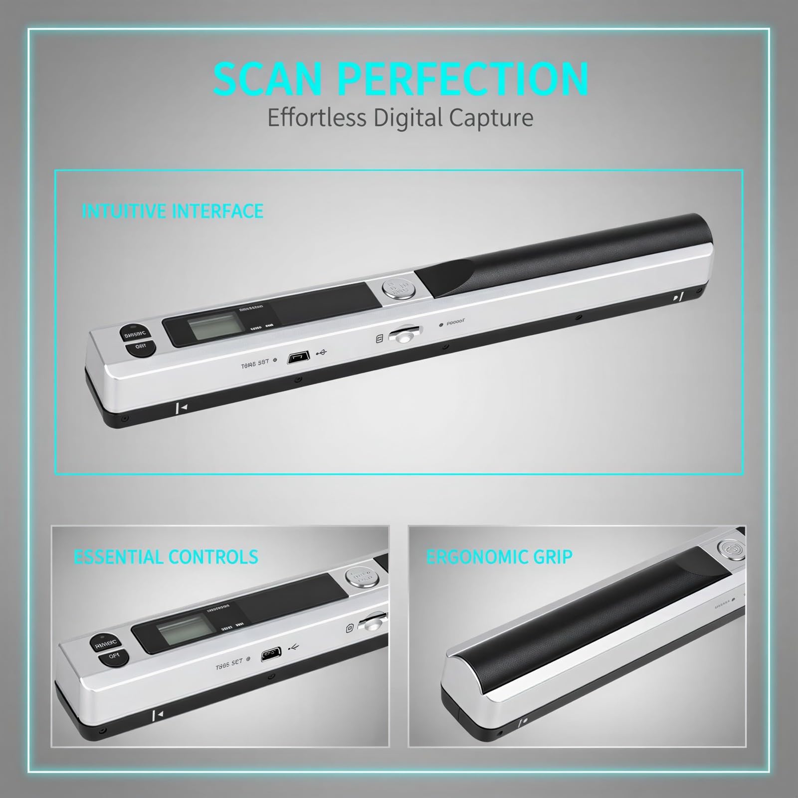 Scanner portatile per documenti, scanner portatile per documenti A4, foto e libri, 900 DPI, formato JPEG e PDF, schermo LCD, ufficio mobile aziendale