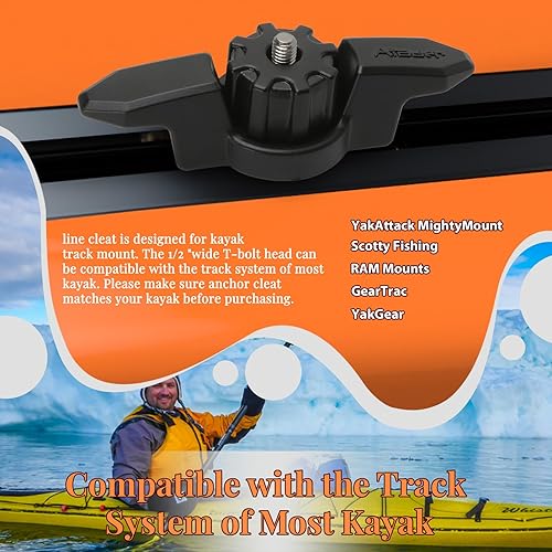 Miniatura 2 de Tacos de anclaje para kayak para montaje en pista de kayak, soporte de pista de tacos de kayak estándar, Tacos de cuerda para accesorios de montaje