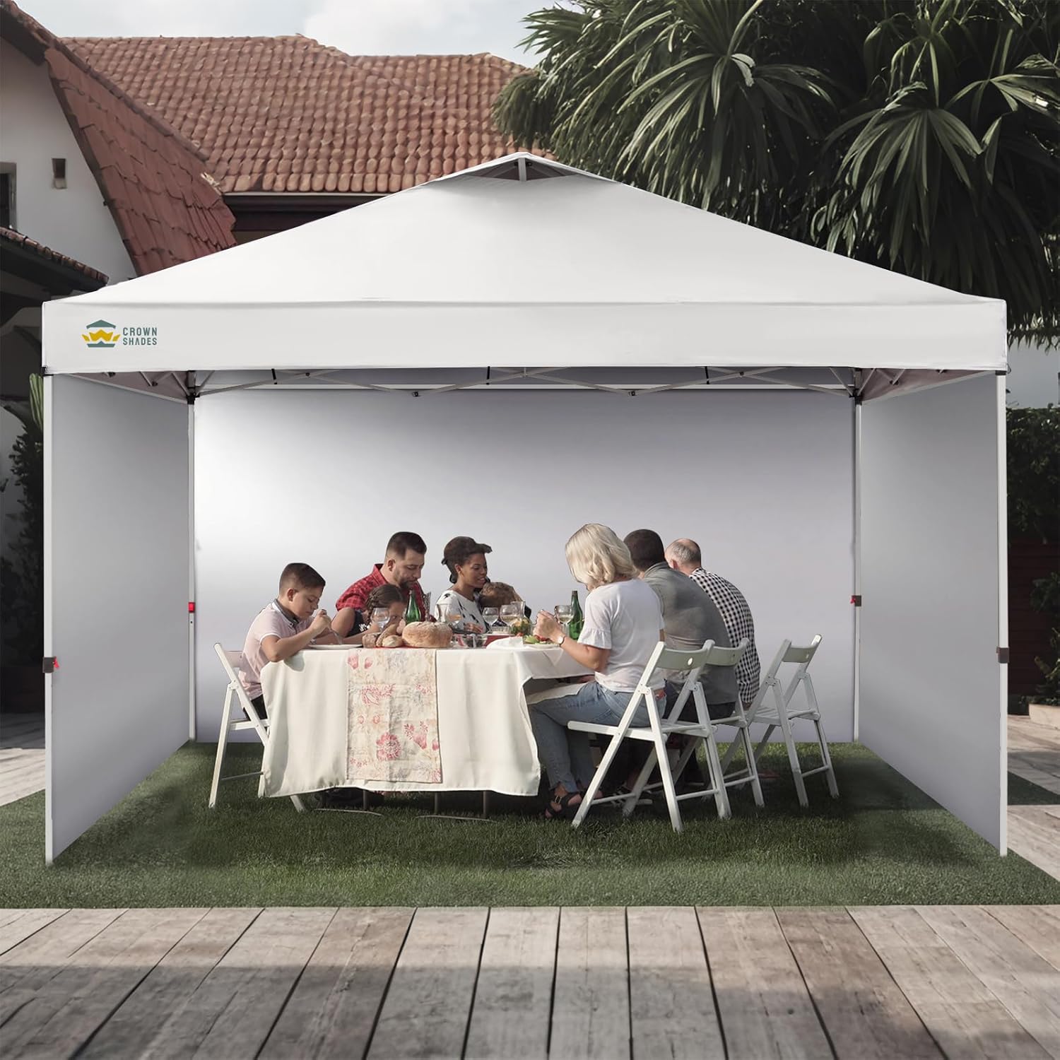 CROWN SHADES 12x12 Canopy Sidewalls (4pck) - Side Walls 12x12, Sidewalls for Canopy - Canopy Cover, Tent Accessories, White