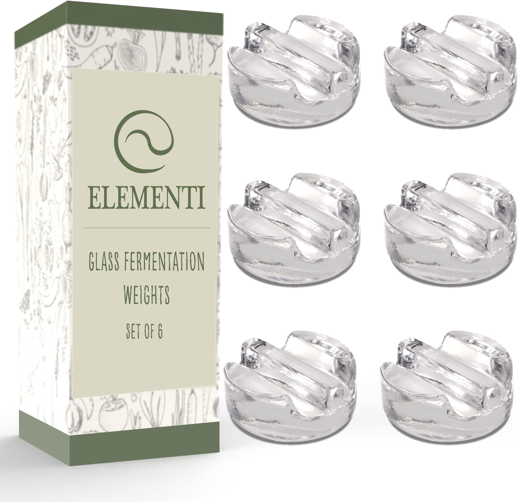 Elementi Fermentation Weight Set of 2 Glass Fermentation