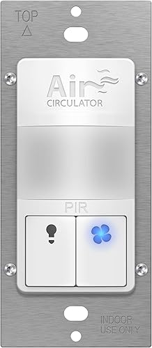 TOPGREENER Interruptor circulador de aire de doble carga interruptor de aire fresco automático por hora y sensor de movimiento PIR infrarrojo para