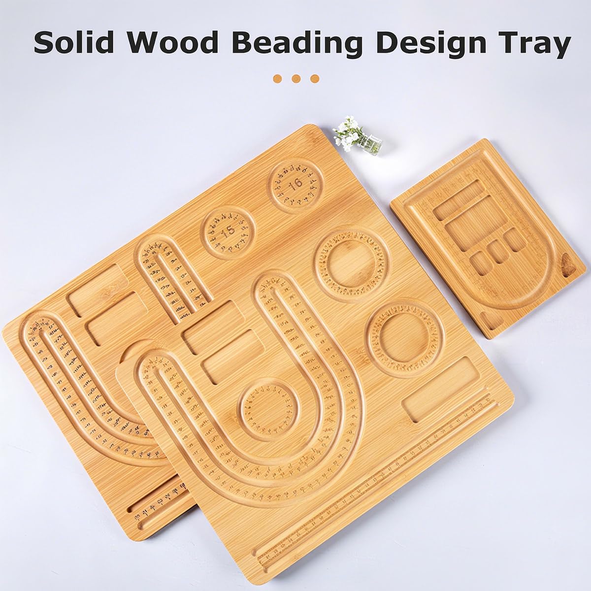GOLDY&WENDY Bamboo Bead Boards for Jewelry Making, DIY Beading Trays Jewelry Design Mats for Necklace, Bracelet, Medium