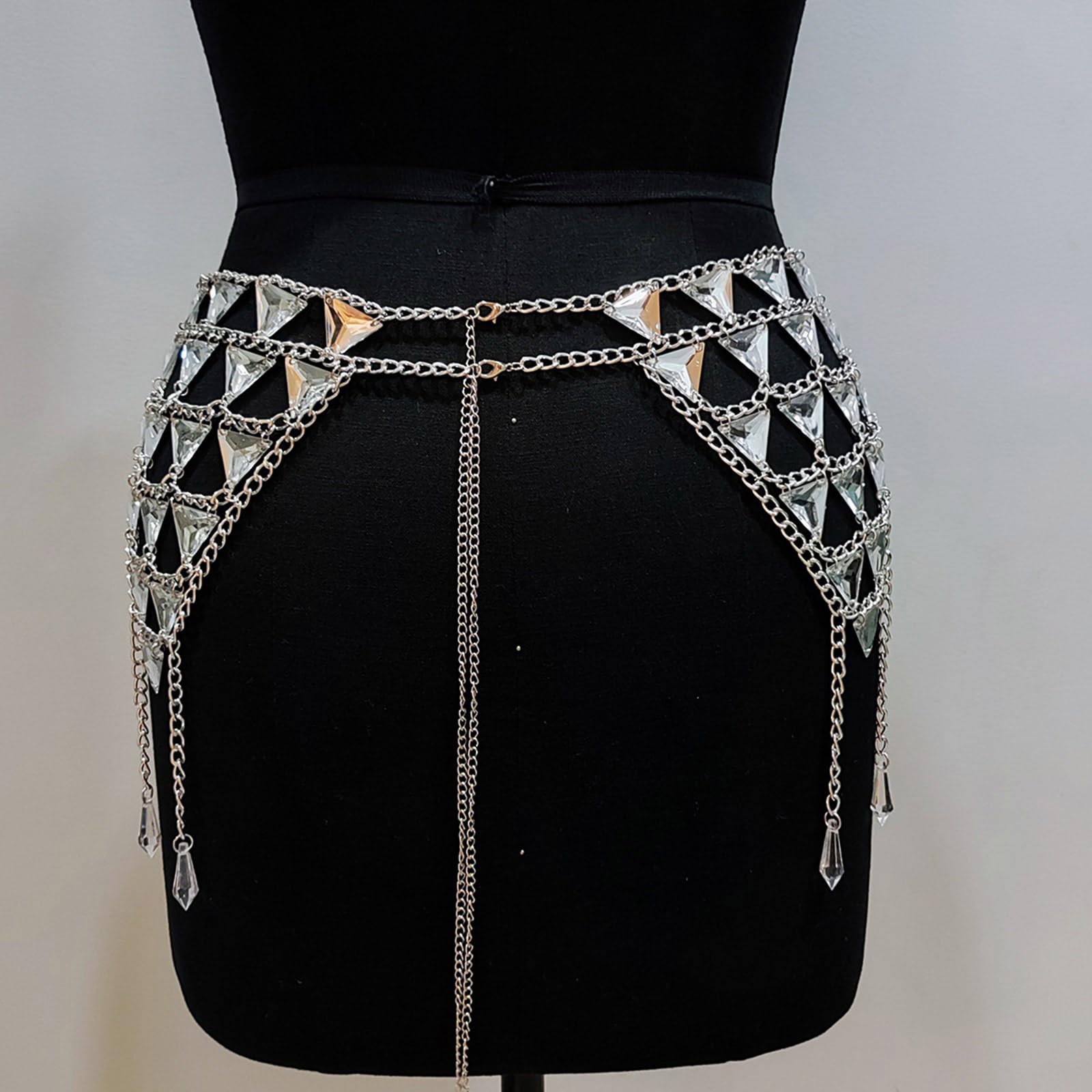Catena multifunzionale per la vita del corpo con cristalli Home Accent accessorio alla moda per abbigliamento casual o abiti da sera catena pancia