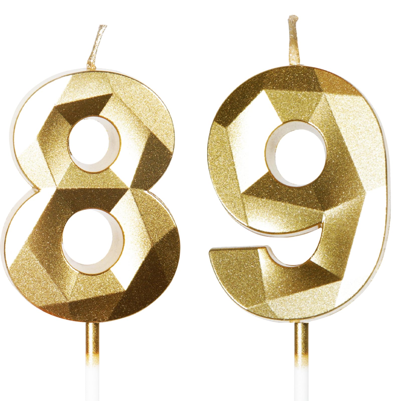 Yiran 50th Birthday Candles, Gold Number 50 Happy Birthday Candles, Cake Topper Decorations for Birthday Party, Wedding Anniversary Celebration Supply — view 212