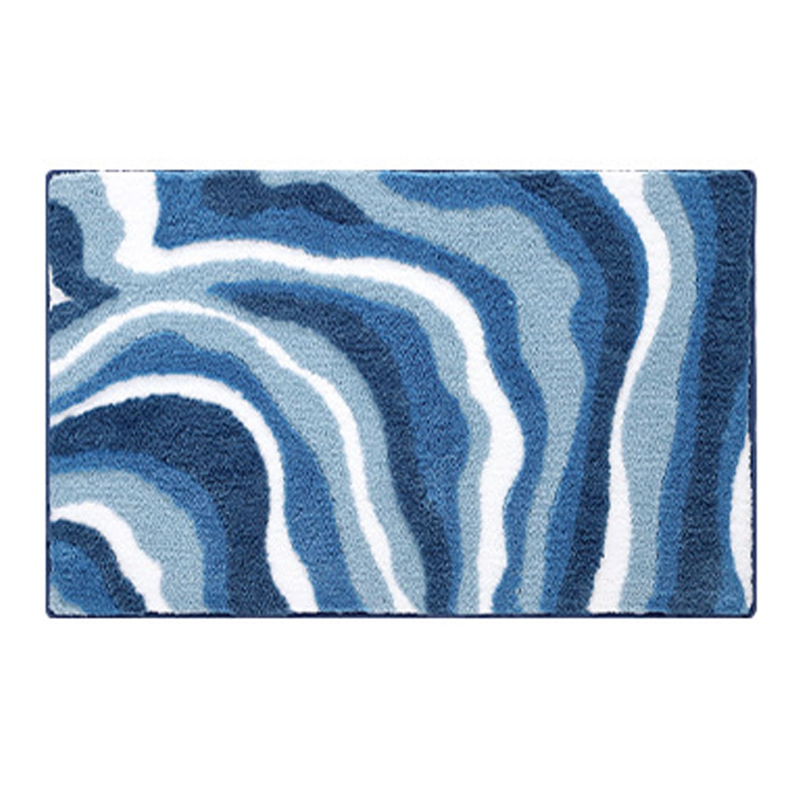 Badvorleger rutschfest, Badezimmerteppich Waschbar, Duschvorleger Schnelltrocknend, Badteppich Hochflor, Badematte Absorbierender, für Dusche, Badewanne und Toilette (Blue 50x80cm)