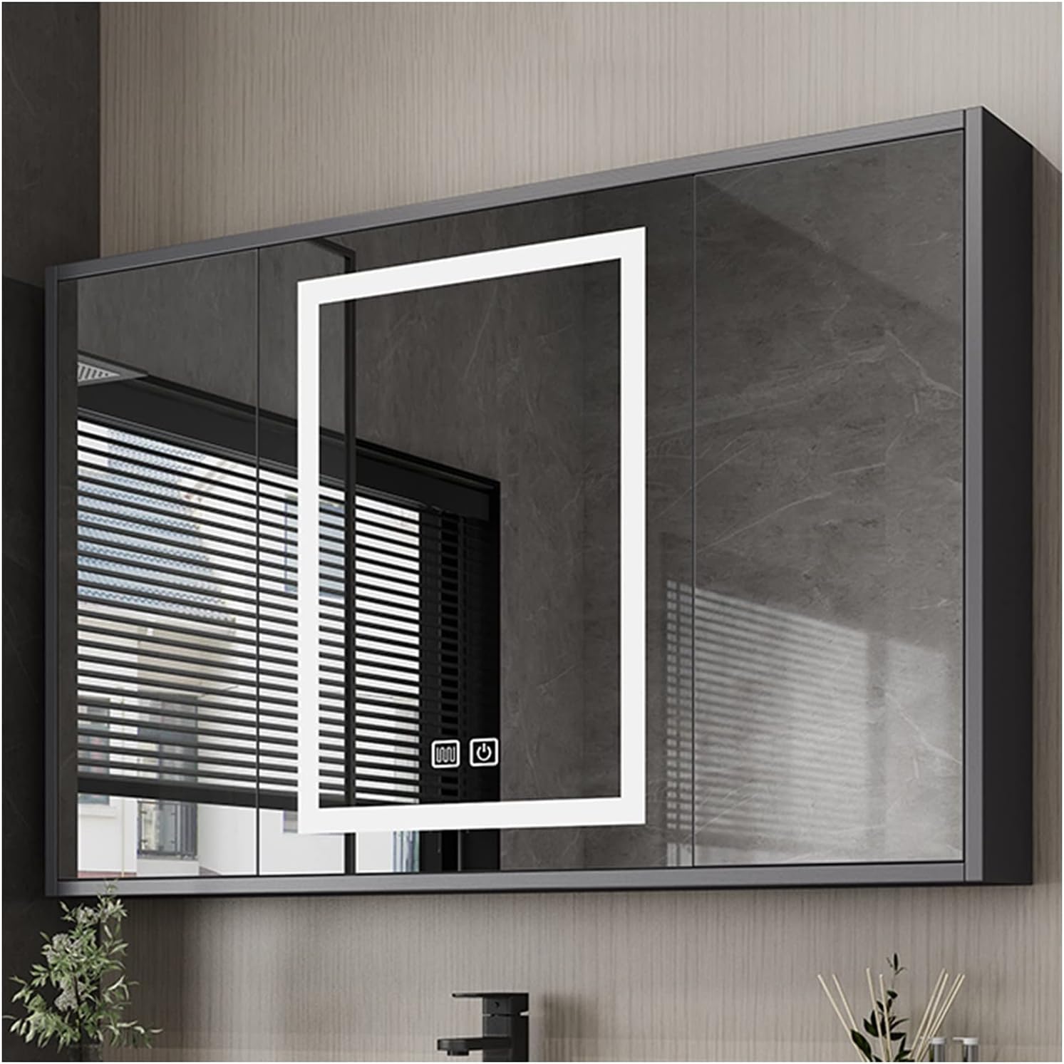 Bathroom Medicine with LED Light & Defogger