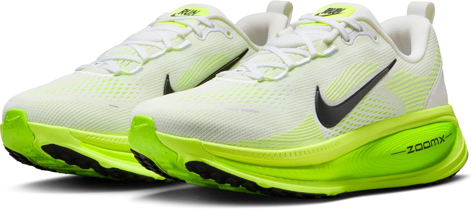 Nike Vomero 18 Women's Road Running Shoes (HM6804-102, White/Electric Green/Volt/Black) Size 7.5