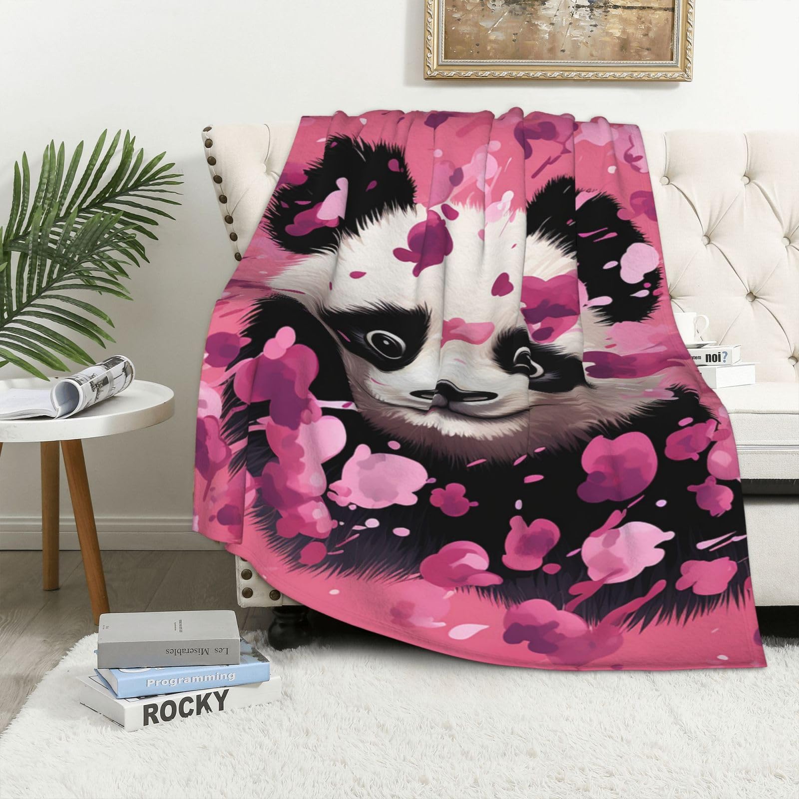 Per Divano Letto Coperta In Flanella Con Stampa Panda - 101,6 X 127,2 Cm, Morbida, Leggera, Per Divano, Letto, Viaggi E Decorazione Coperta Calda Invernale
