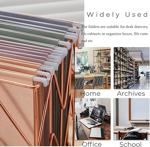 Miniatura 5 de Y YOMA Tamaño carta paquete de 12 carpetas colgantes de colores, carpetas colgantes decorativas, bonitas carpetas de archivos para archivar,